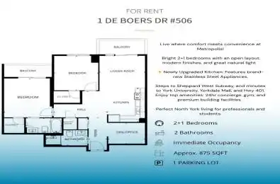 1 De Boers Drive Unit# 506 Toronto W05 Ontario M3J 0G6