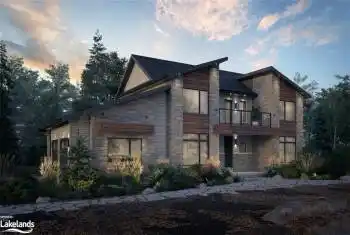 Property exterior at dusk with a balcony